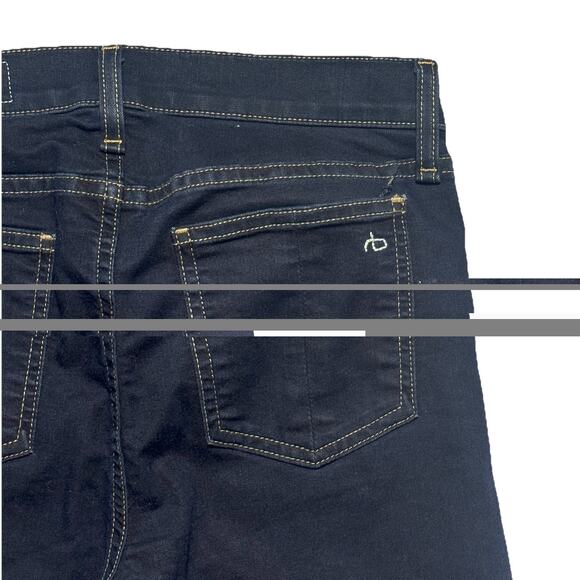 Rag & Bone 10 in. Dark Wash Crop Flare Raw Hem Jeans Sz 26 - Picture 5 of 5